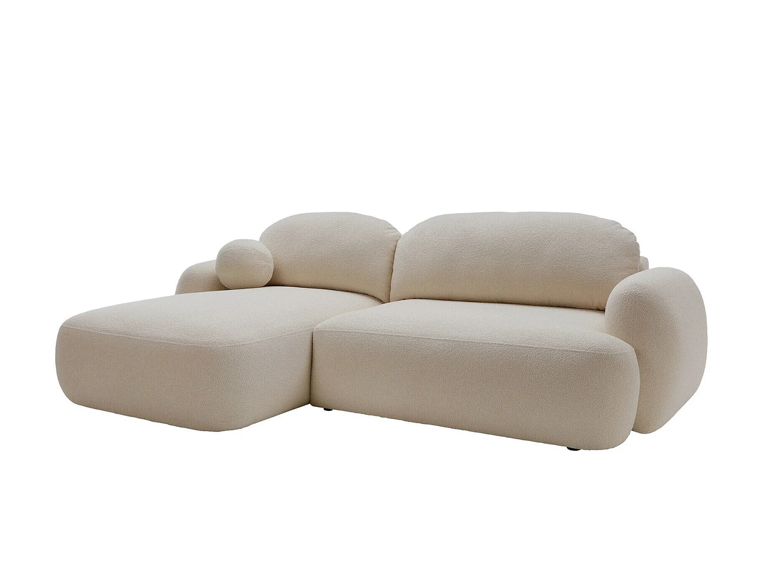 Sofá rinconero TrendyNest Ardea I, Crema, Función de descanso