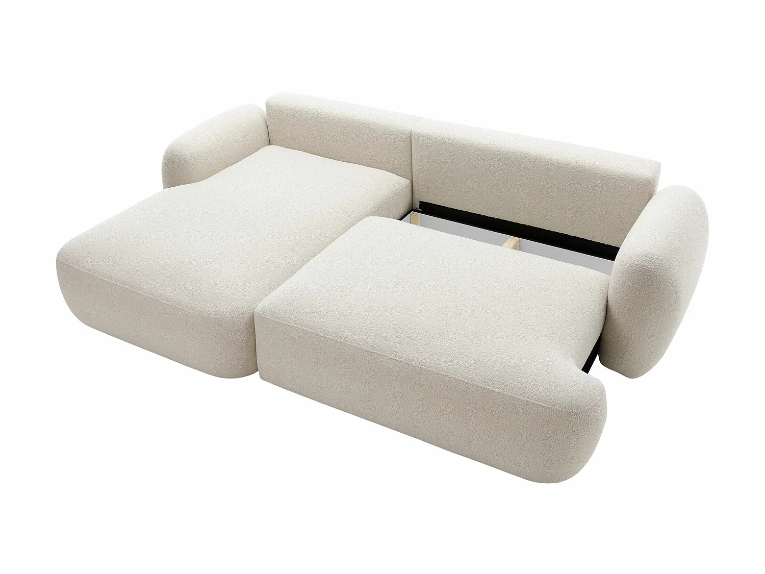 Sofá rinconero TrendyNest Ardea I, Crema, Función de descanso