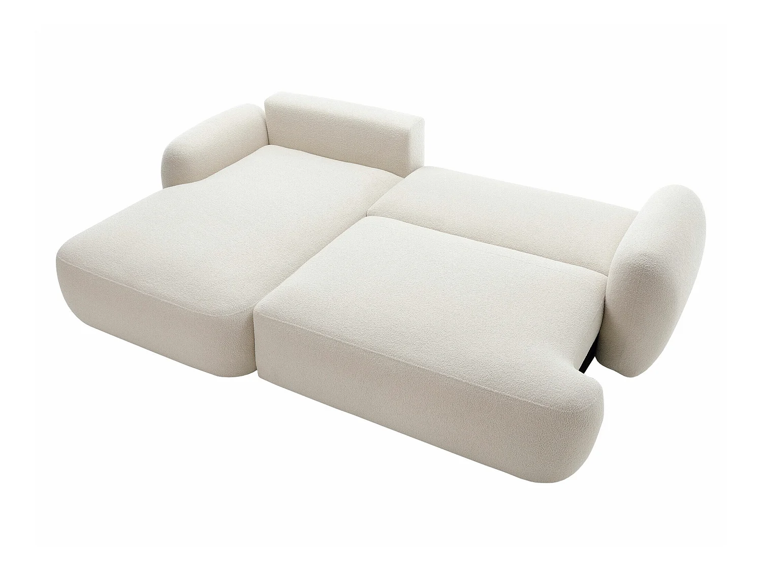 Sofá rinconero TrendyNest Ardea I, Crema, Función de descanso