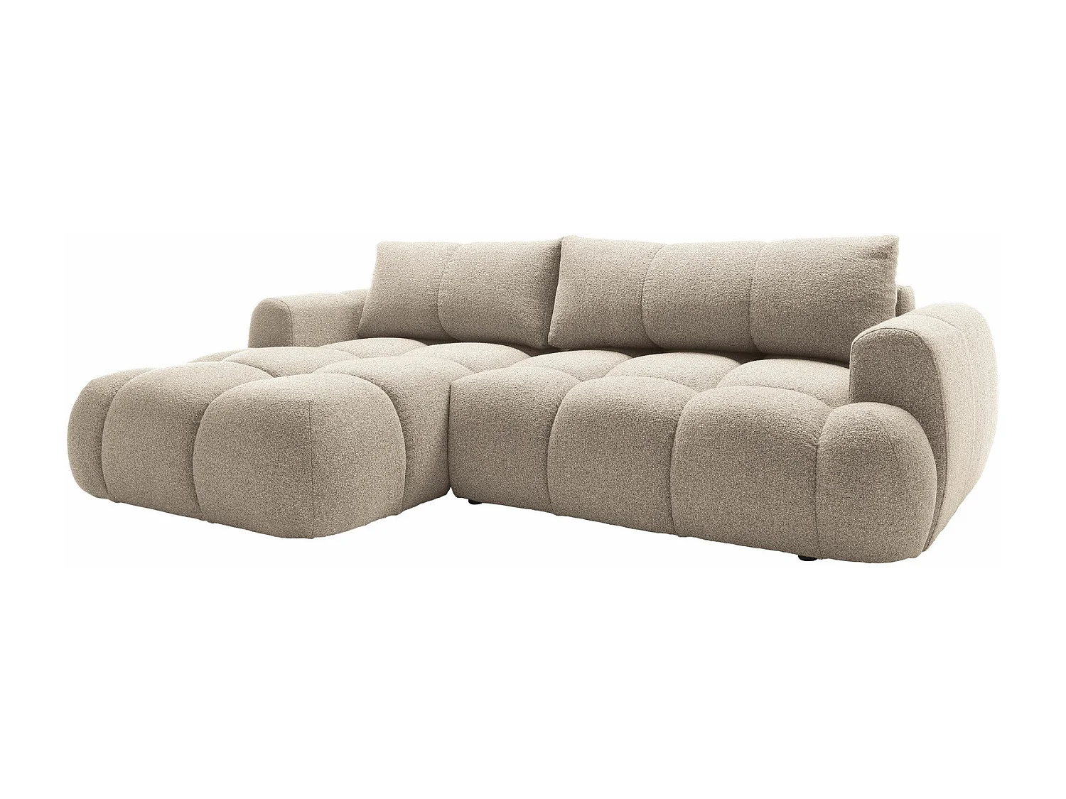 Canapé d'angle TrendyNest 109, Brun clair, Fonction de couchage, Boîte de literie, 270cm