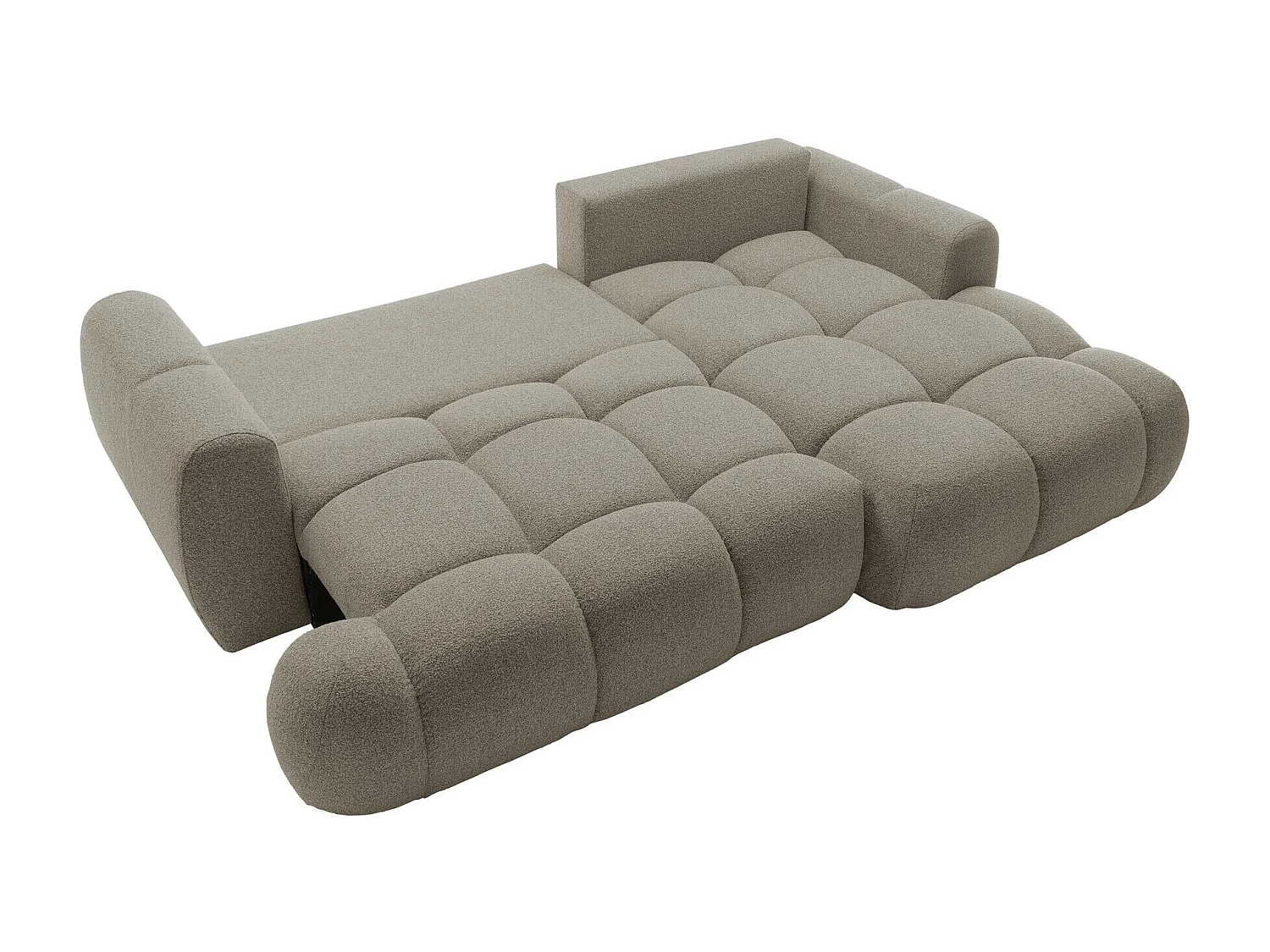 Sofá de canto TrendyNest 109, Castanho claro, Funcionalidade de dormir