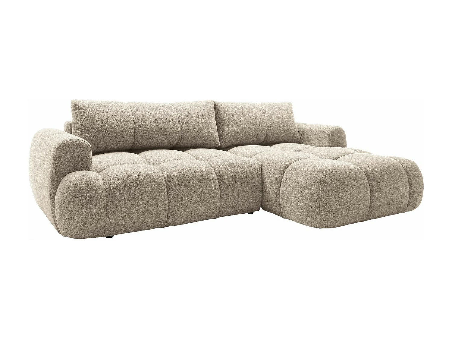 Canapé d'angle TrendyNest 109, Brun clair, Fonction de couchage, Boîte de literie, 270cm