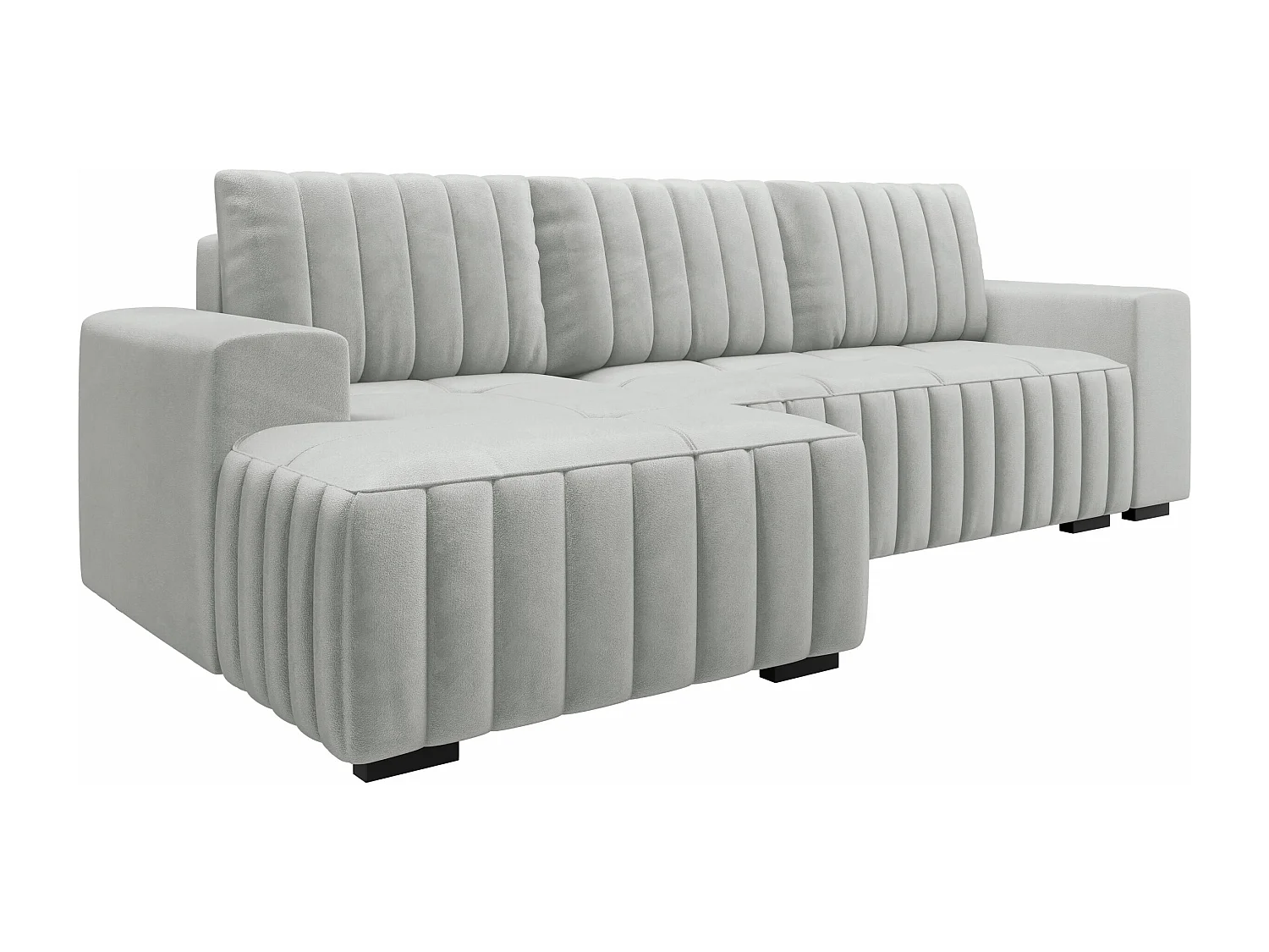 Canapé d'angle Columbus 154, Gris, Disponible, 240x140x85cm