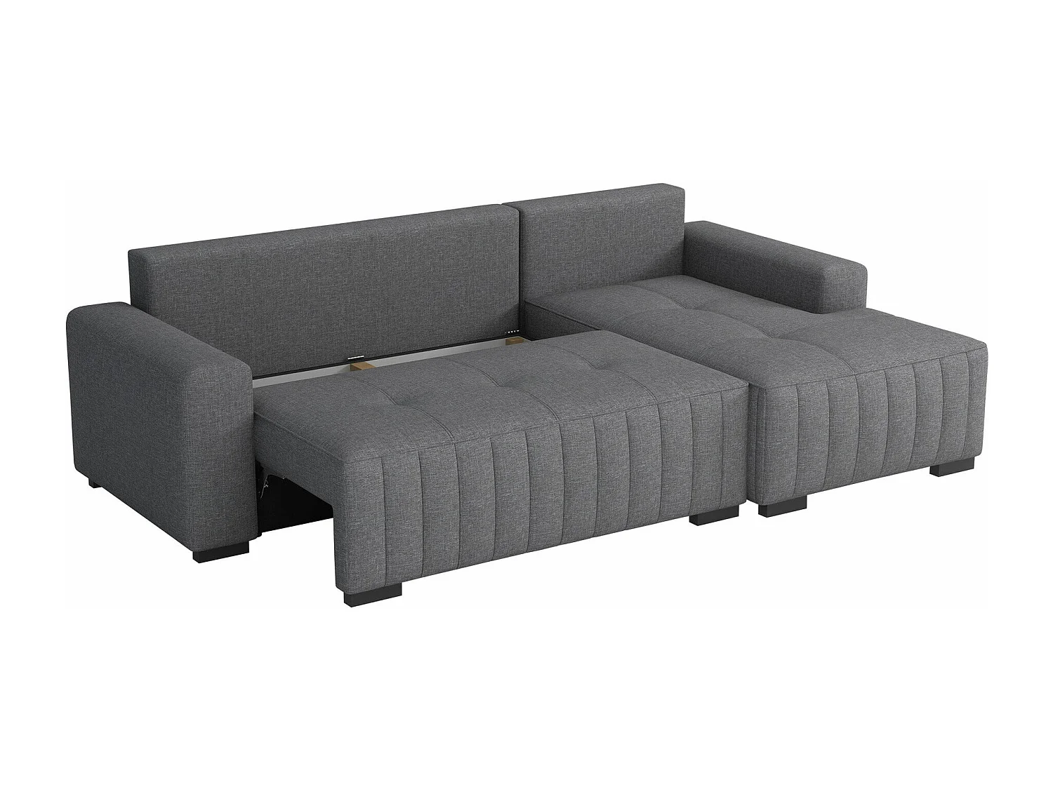 Canapé d'angle Columbus 154, Gris, Disponible, 240x140x85cm
