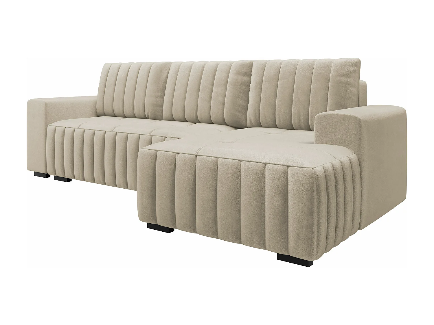 Sofá rinconero Columbus 154, De color marrón claro, Función de descanso, Almacenaje, 85cm