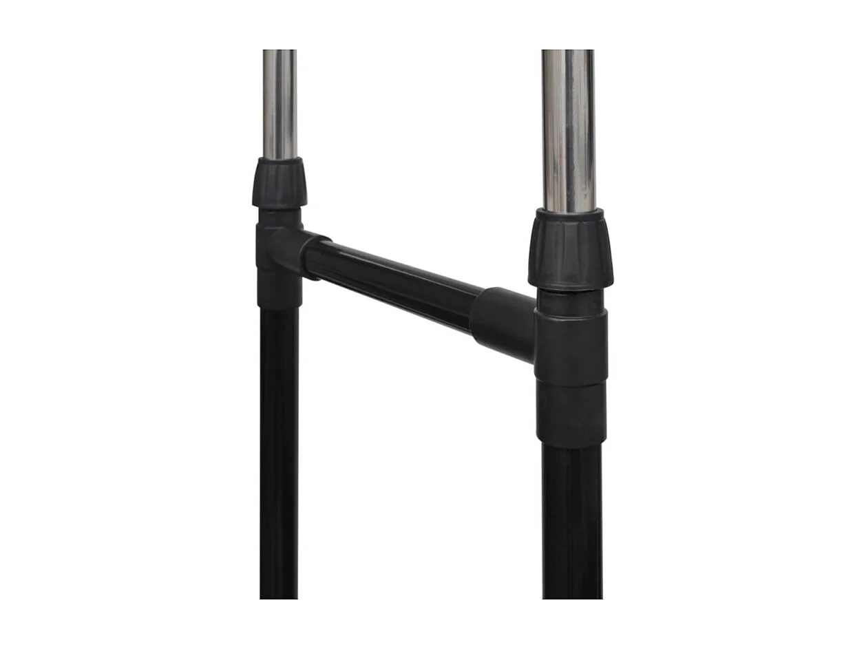 Verstellbarer Kleiderständer 4 Rollen 2 Kleiderstangen