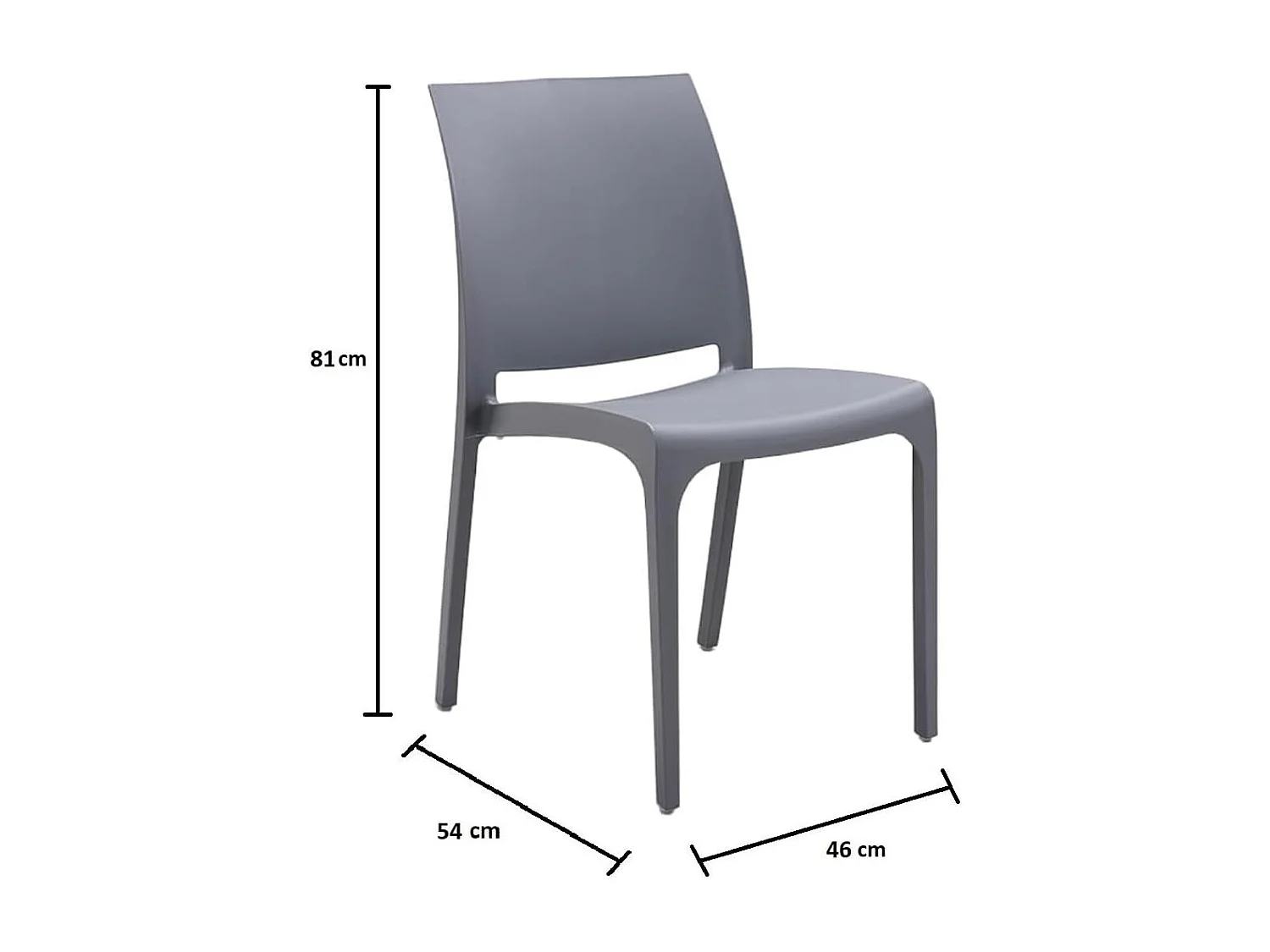 Cadeira empilhável de resina fabricada na Itália design para ambientes internos e externos SOFIA Cinza claro 4 unidades