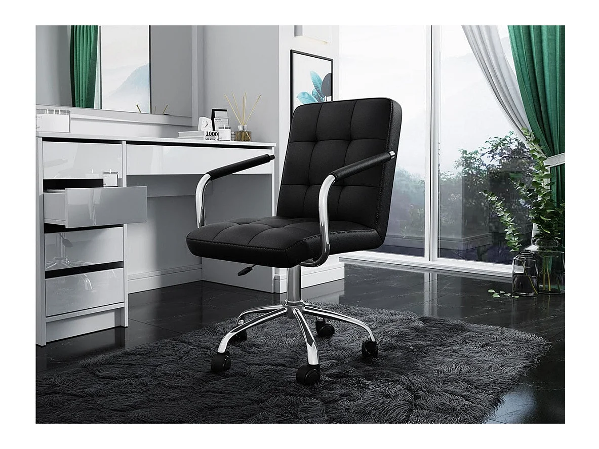 Chaise de bureau Comfivo 339, Noir, 82x52x58cm, Avec accoudoirs|Avec des roues