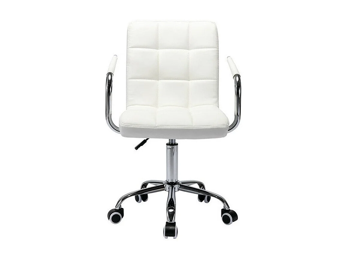 Chaise de bureau Comfivo 339, Blanc, 82x52x58cm, Avec roulettes|Avec accoudoirs