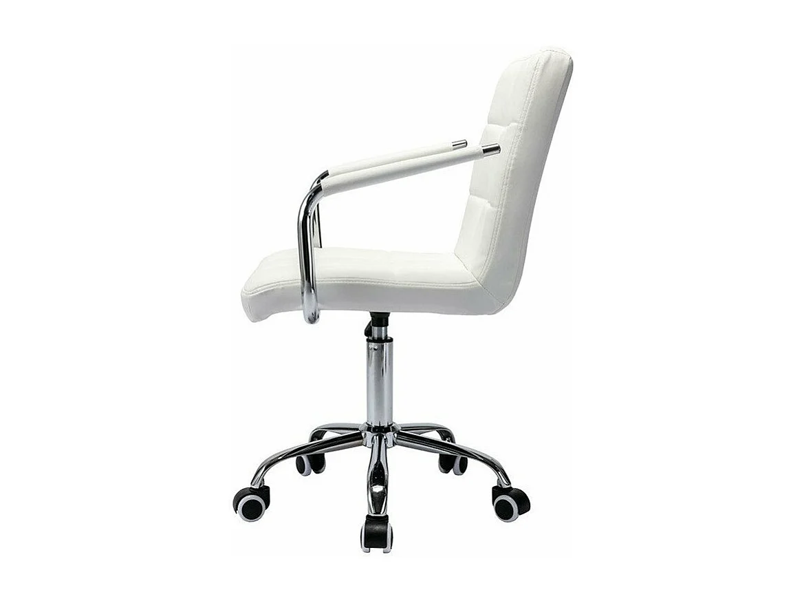 Chaise de bureau Comfivo 339, Blanc, 82x52x58cm, Avec roulettes|Avec accoudoirs