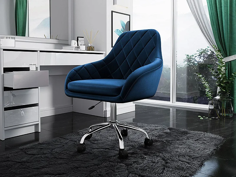 Silla de oficina Comfivo 340, Azul, 82x59x59cm, Con ruedas|Con reposabrazos