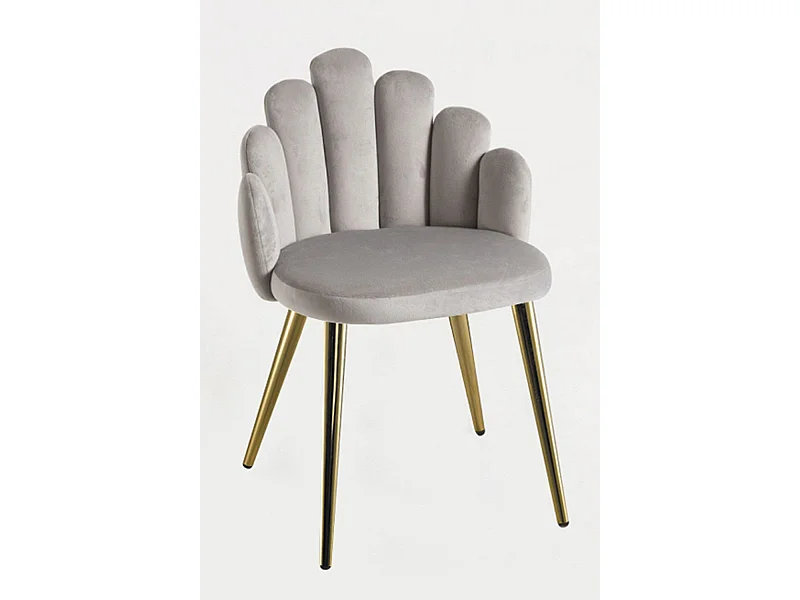 Sillas Comedor - Silla Hand Gold Terciopelo - Gris claro