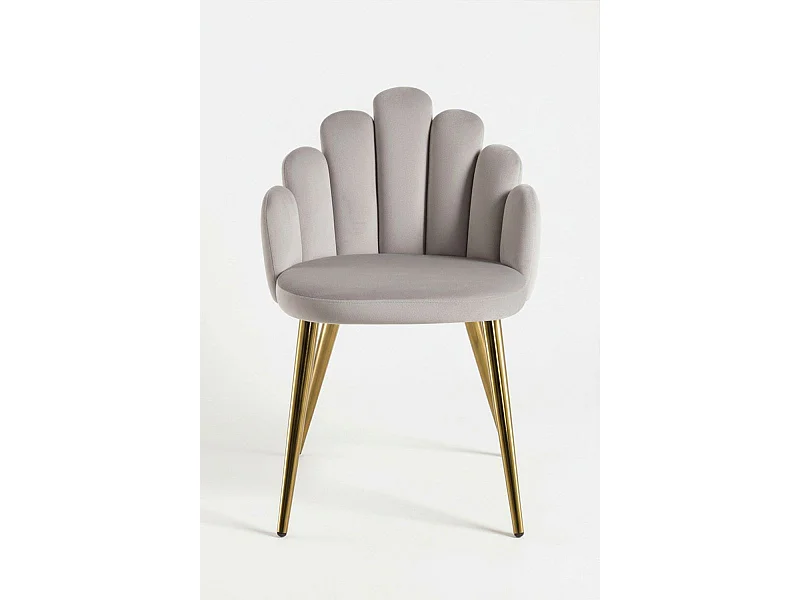 Sillas Comedor - Silla Hand Gold Terciopelo - Gris claro