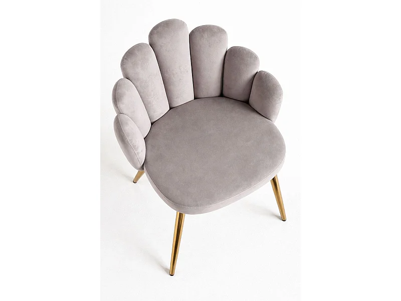 Sillas Comedor - Silla Hand Gold Terciopelo - Gris claro