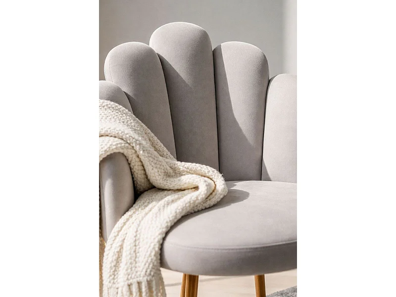 Sillas Comedor - Silla Hand Gold Terciopelo - Gris claro