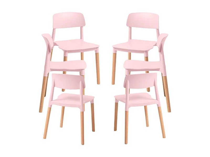 Packs Sillas Comedor - Pack 6 Sillas Estin - Rosa