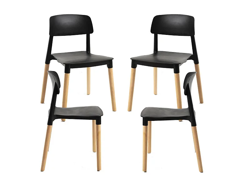 Packs Sillas Comedor - Pack 4 Sillas Estin - Negro