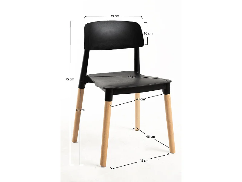 Packs Sillas Comedor - Pack 4 Sillas Estin - Negro