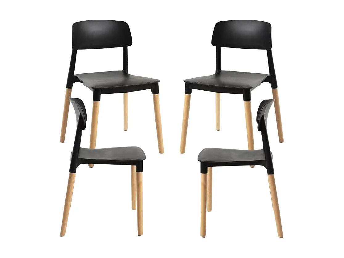 Packs Sillas Comedor - Pack 4 Sillas Estin - Negro