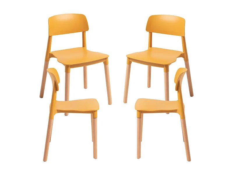 Packs Sillas Comedor - Pack 4 Sillas Estin - Mostaza