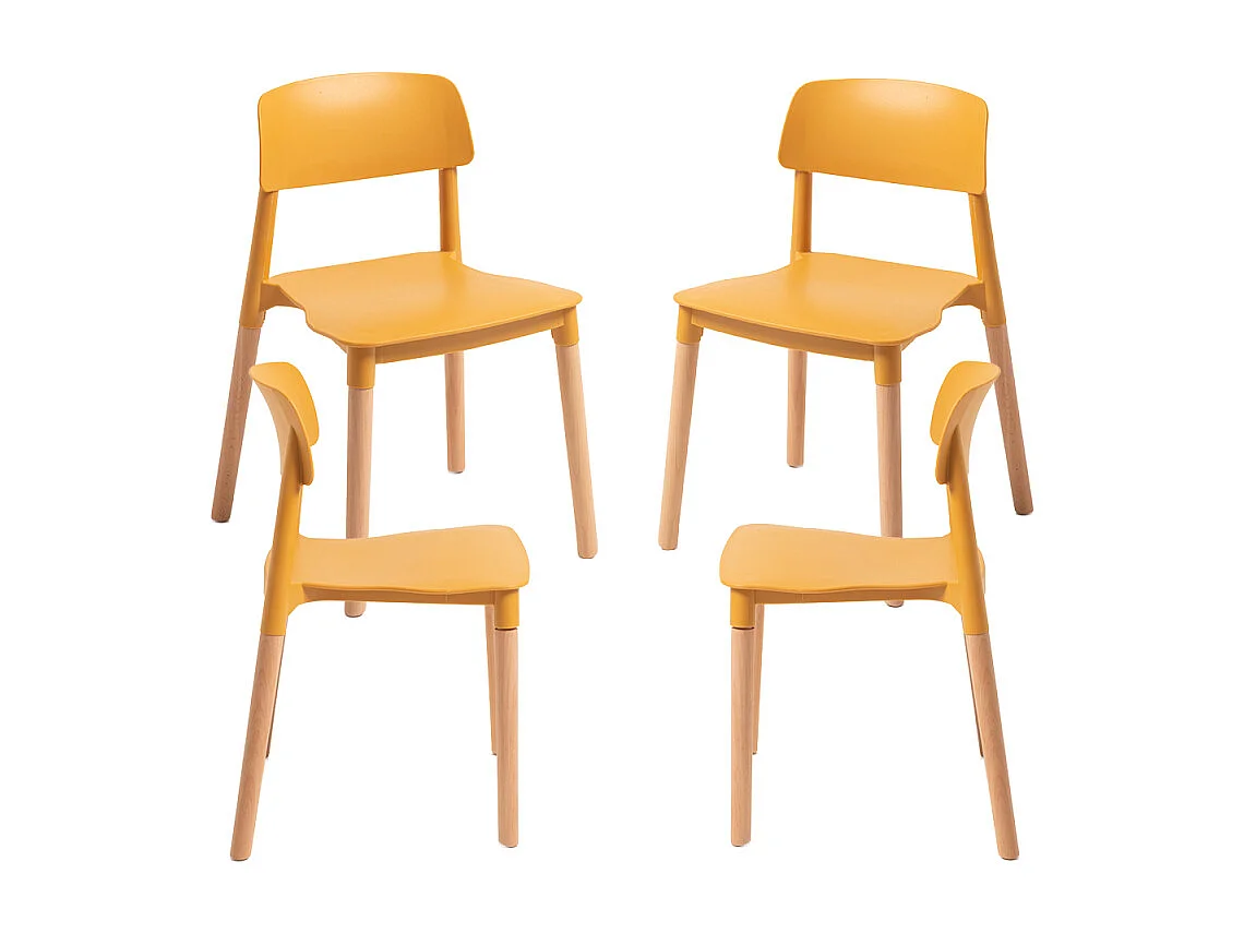 Packs Sillas Comedor - Pack 4 Sillas Estin - Mostaza