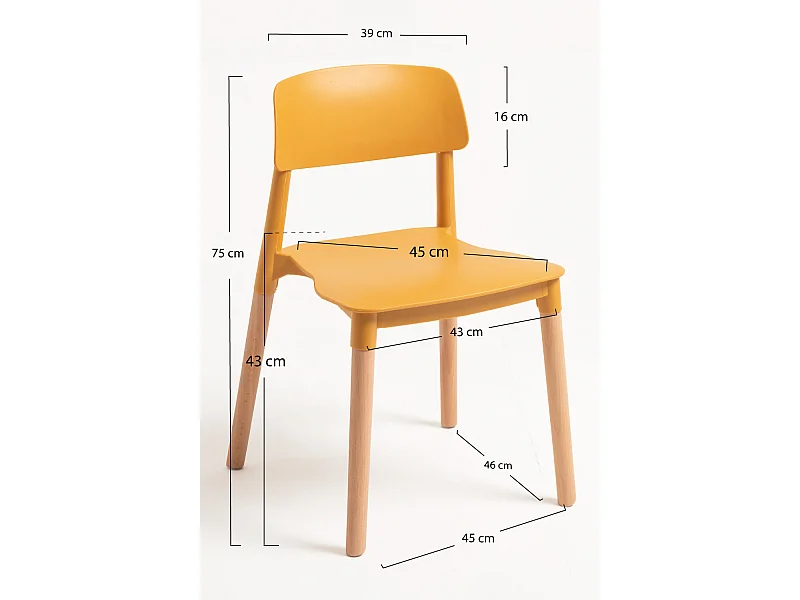 Packs Sillas Comedor - Pack 4 Sillas Estin - Mostaza