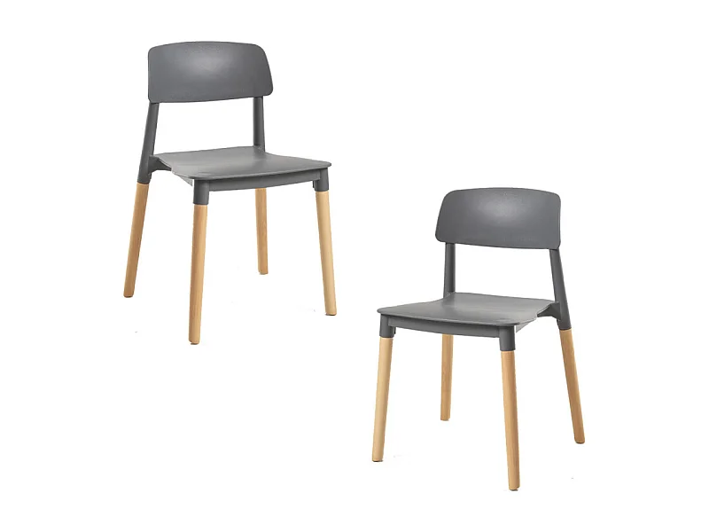 Packs Sillas Comedor - Pack 2 Sillas Estin - Gris oscuro