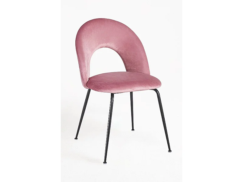 Sillas Comedor - Silla Dawa Black Terciopelo - Rosa