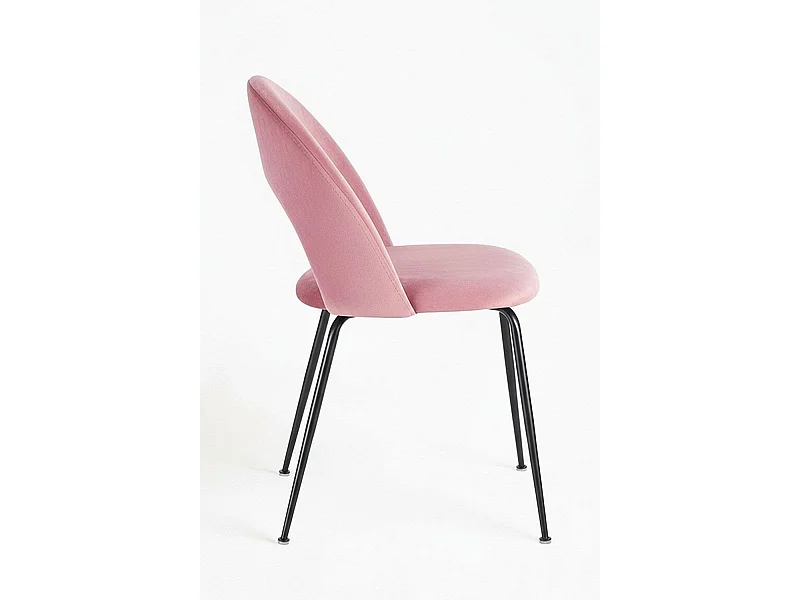 Sillas Comedor - Silla Dawa Black Terciopelo - Rosa