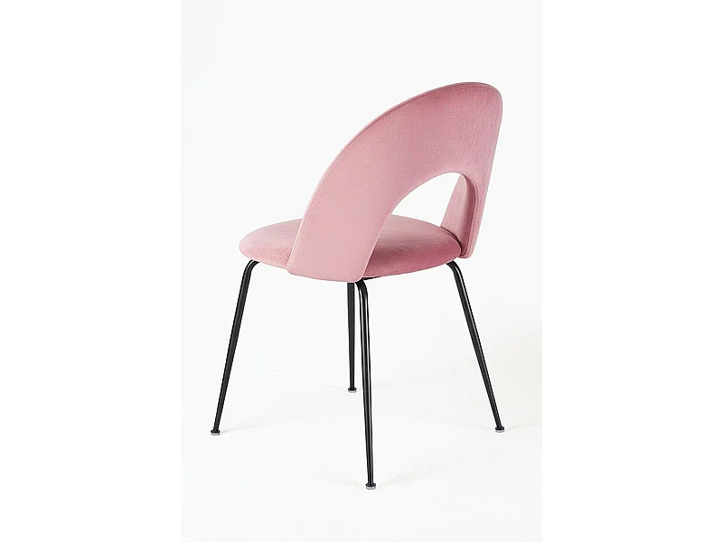 Sillas Comedor - Silla Dawa Black Terciopelo - Rosa