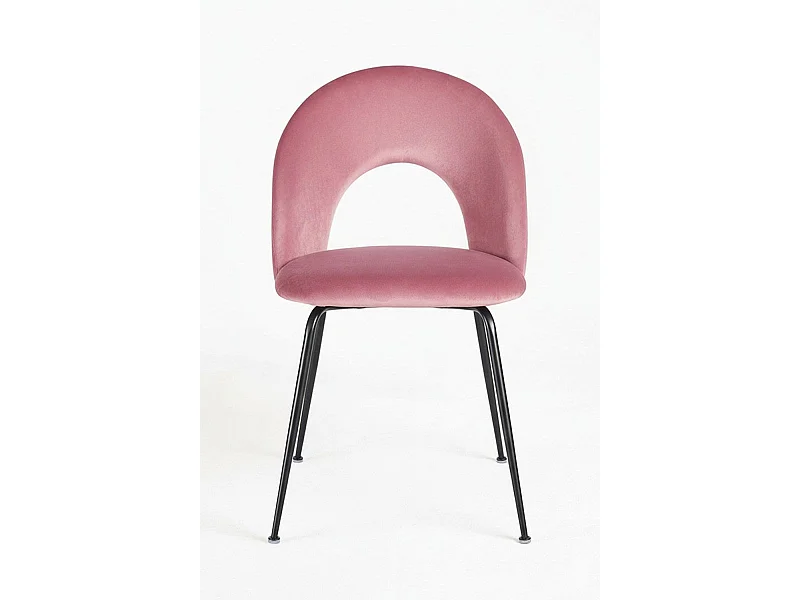 Sillas Comedor - Silla Dawa Black Terciopelo - Rosa