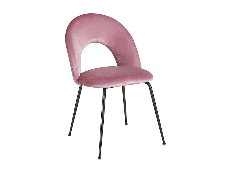 Sillas Comedor - Silla Dawa Black Terciopelo - Rosa
