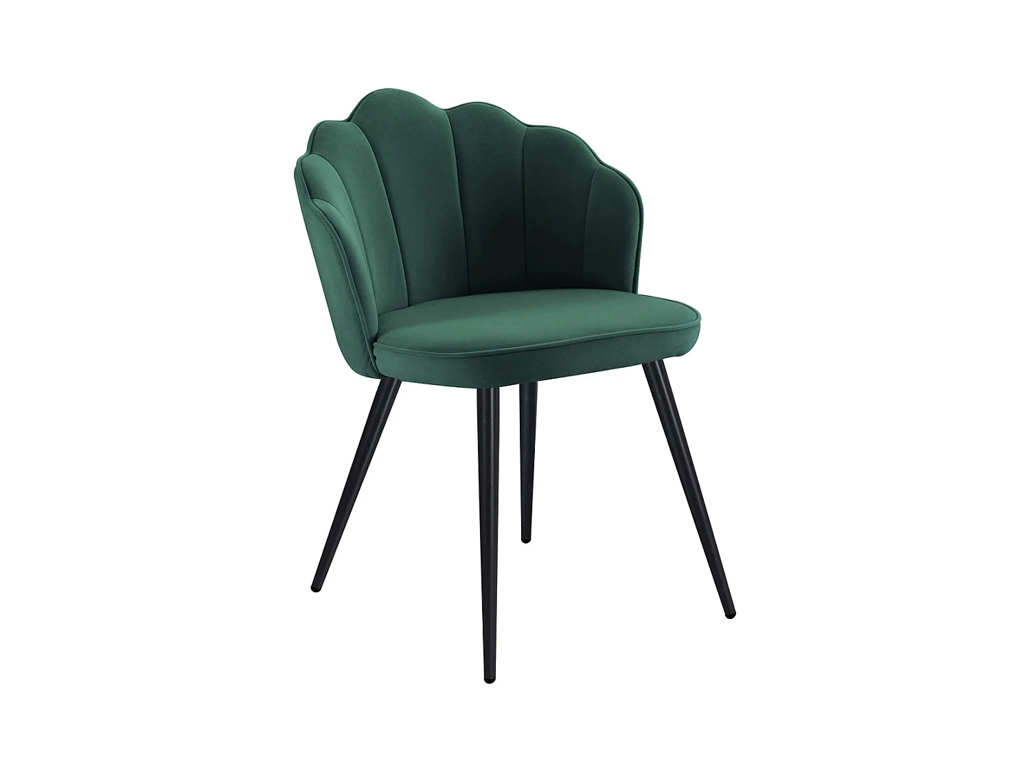 Sillas Comedor - Silla Blume Terciopelo Patas Negras - Verde