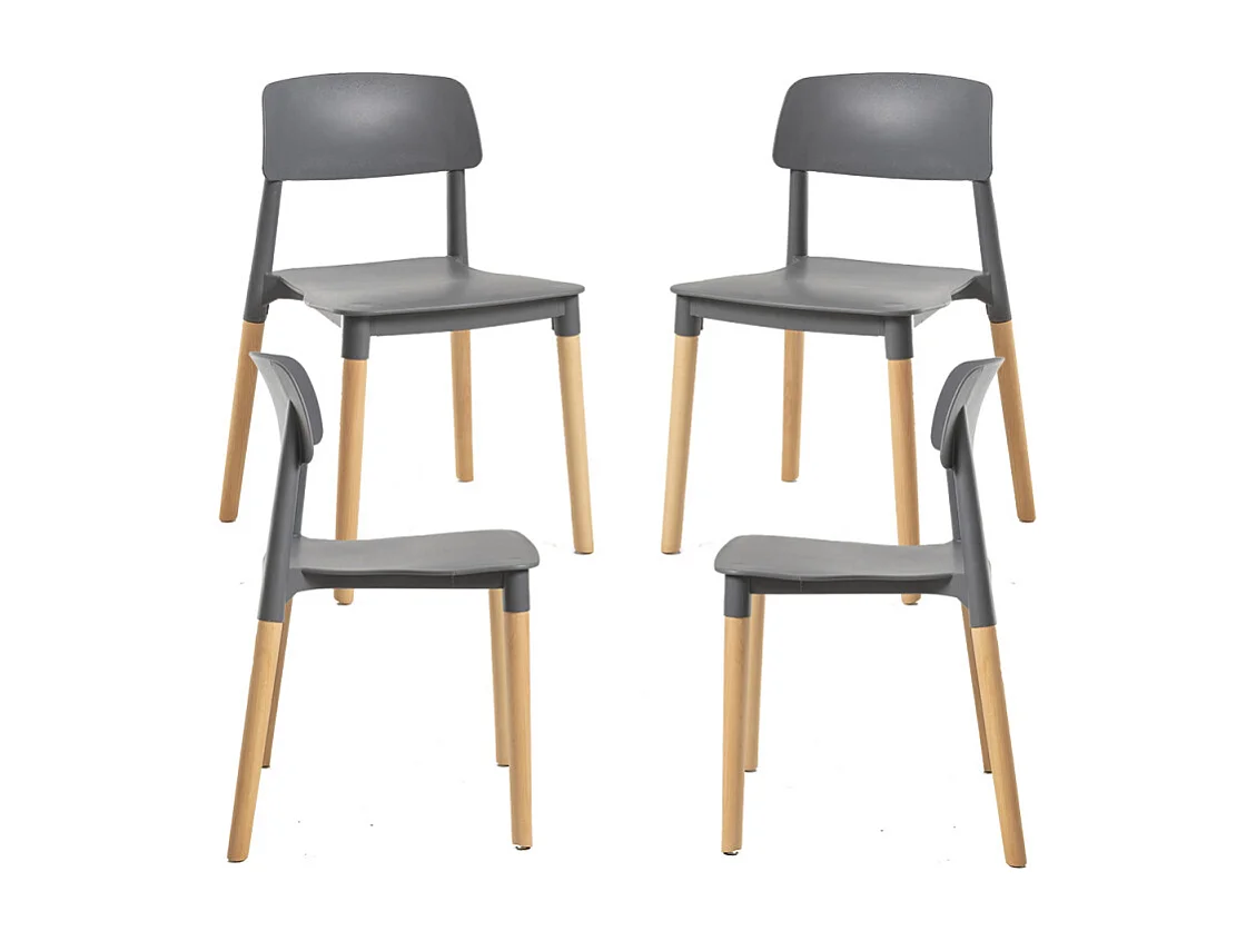 Packs Sillas Comedor - Pack 4 Sillas Estin - Gris oscuro