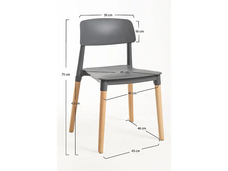 Packs Sillas Comedor - Pack 4 Sillas Estin - Gris oscuro