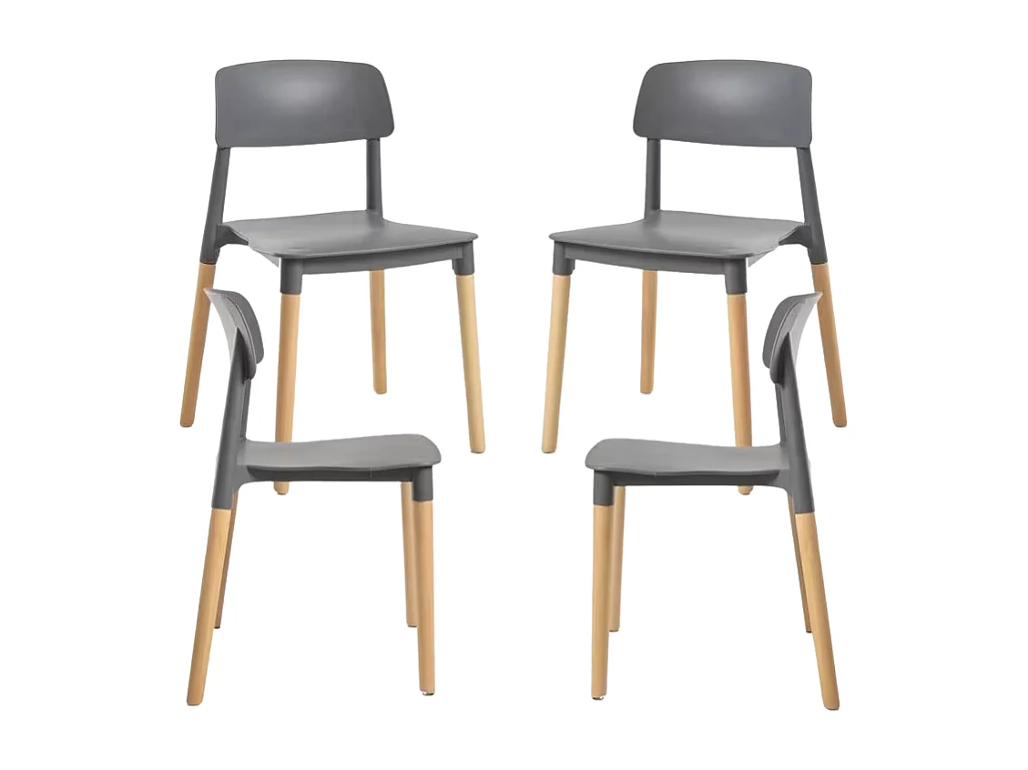 Packs Sillas Comedor - Pack 4 Sillas Estin - Gris oscuro