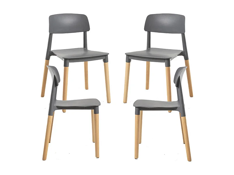 Packs Sillas Comedor - Pack 4 Sillas Estin - Gris oscuro