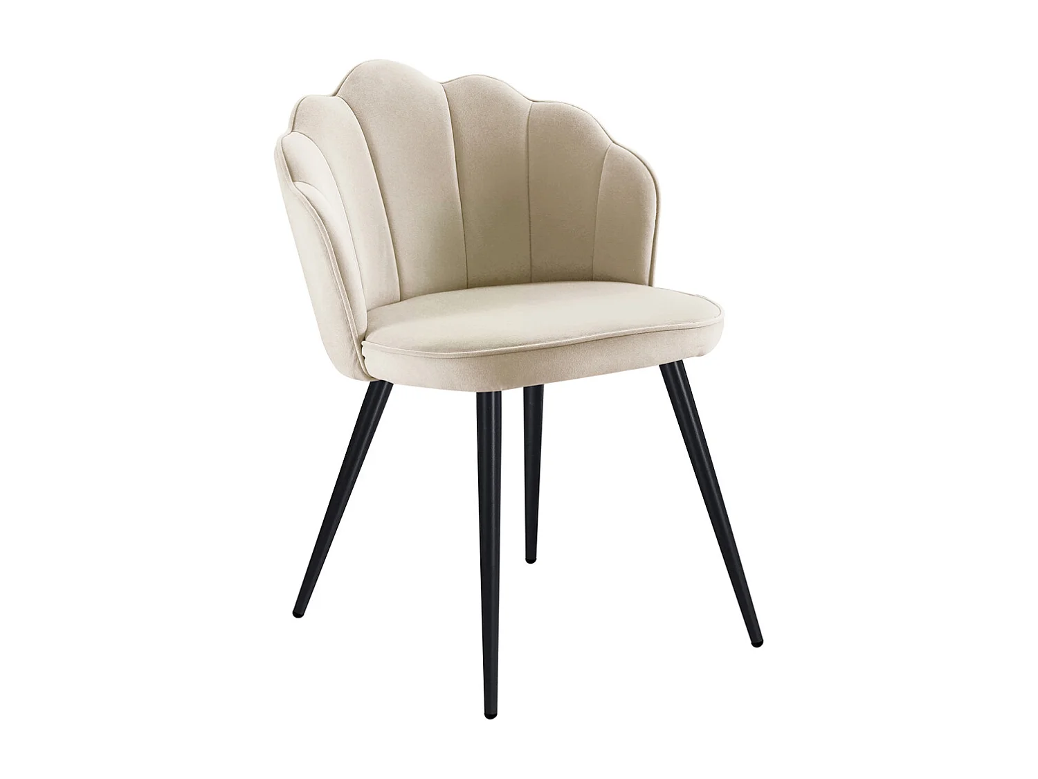 Sillas Comedor - Silla Blume Terciopelo Patas Negras - Beige