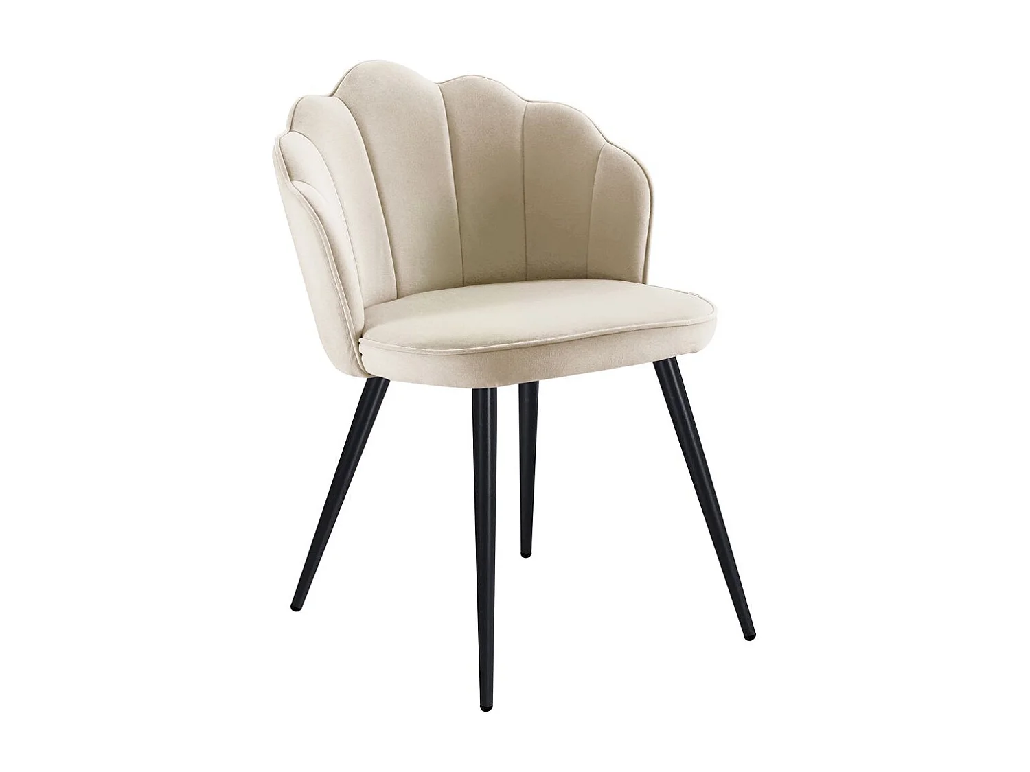 Sillas Comedor - Silla Blume Terciopelo Patas Negras - Beige
