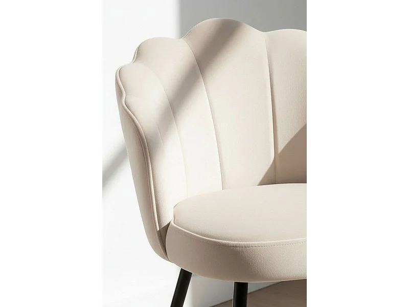 Sillas Comedor - Silla Blume Terciopelo Patas Negras - Beige