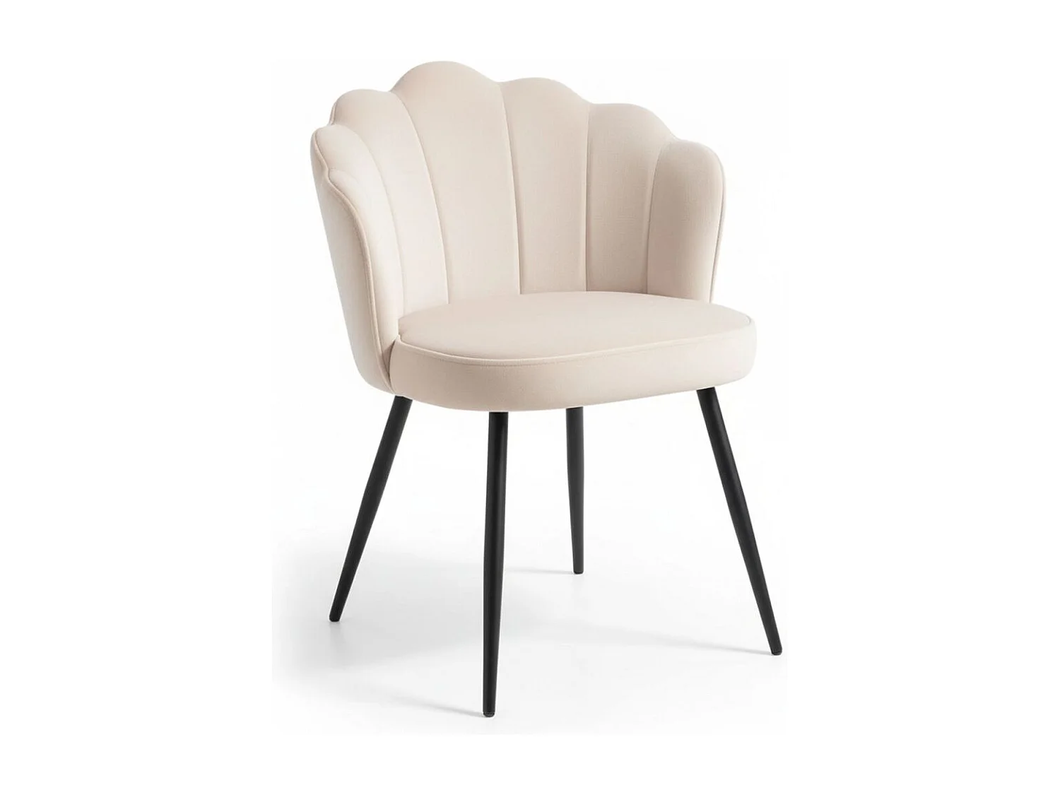 Sillas Comedor - Silla Blume Terciopelo Patas Negras - Beige
