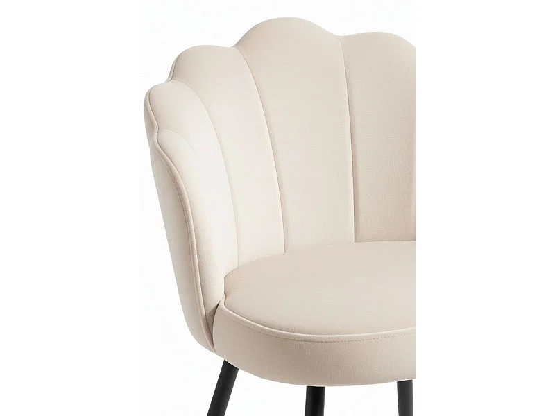 Sillas Comedor - Silla Blume Terciopelo Patas Negras - Beige
