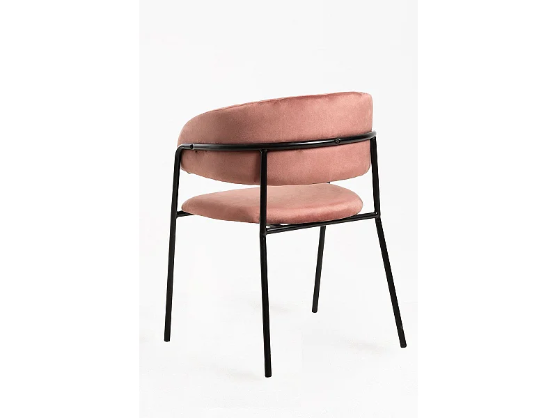 Sillas Comedor - Silla Moniel Black Terciopelo - Rosa