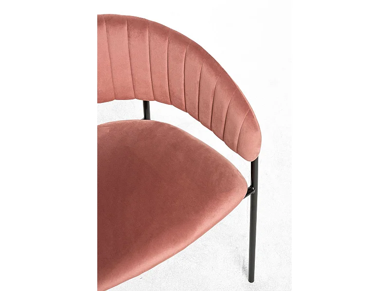 Sillas Comedor - Silla Moniel Black Terciopelo - Rosa