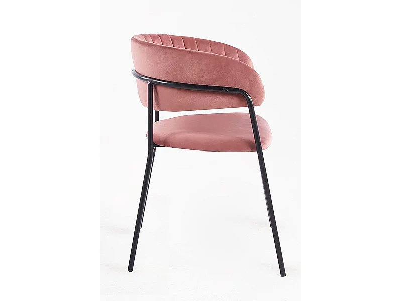 Sillas Comedor - Silla Moniel Black Terciopelo - Rosa