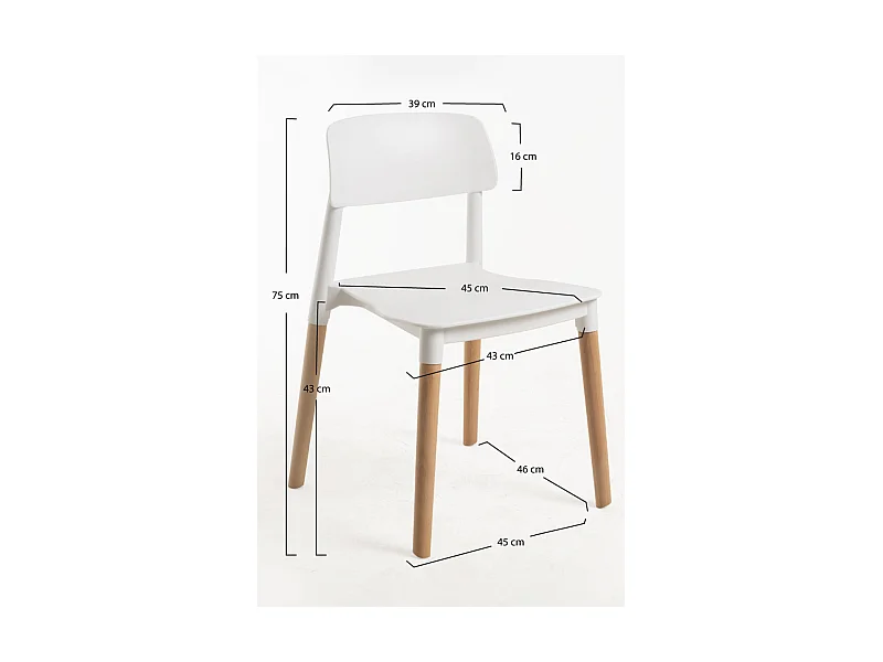 Packs Sillas Comedor - Pack 4 Sillas Estin - Blanco