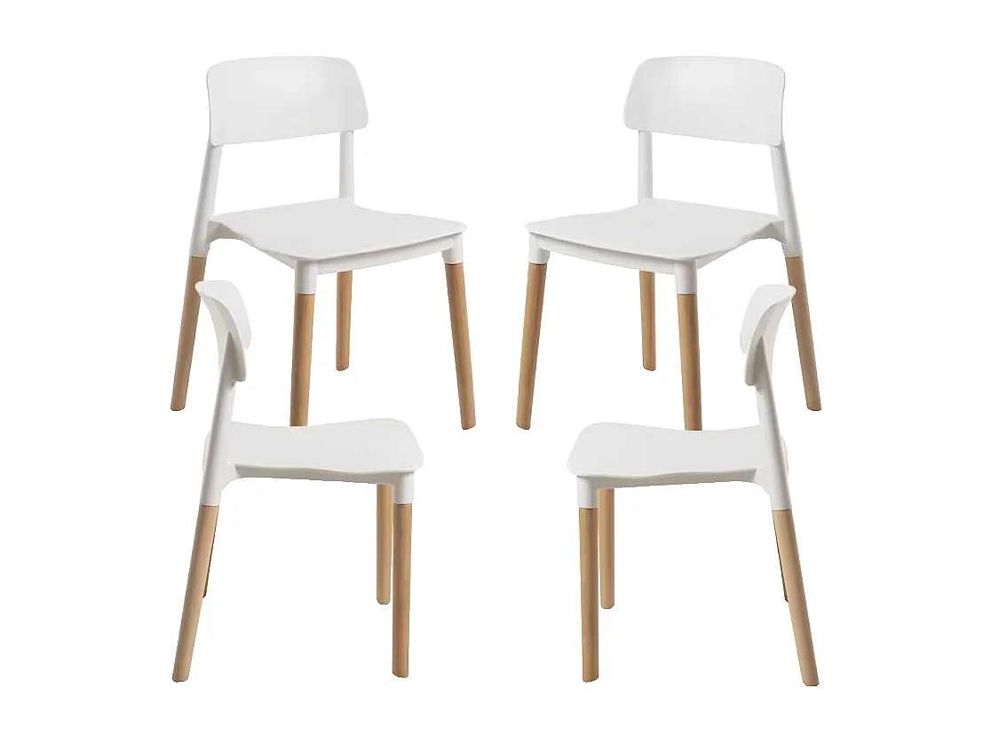 Packs Sillas Comedor - Pack 4 Sillas Estin - Blanco