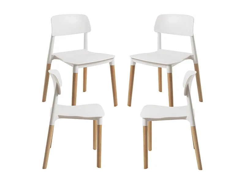 Packs Sillas Comedor - Pack 4 Sillas Estin - Blanco