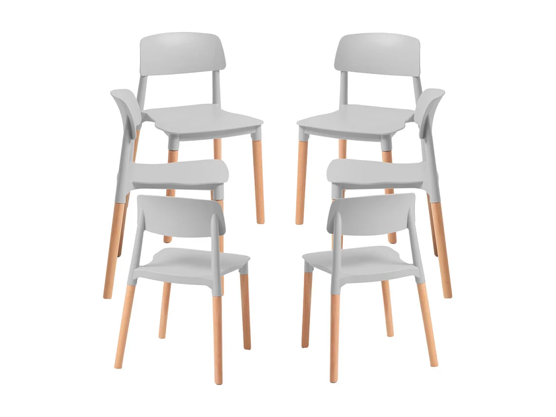 Packs Sillas Comedor - Pack 6 Sillas Estin - Gris claro