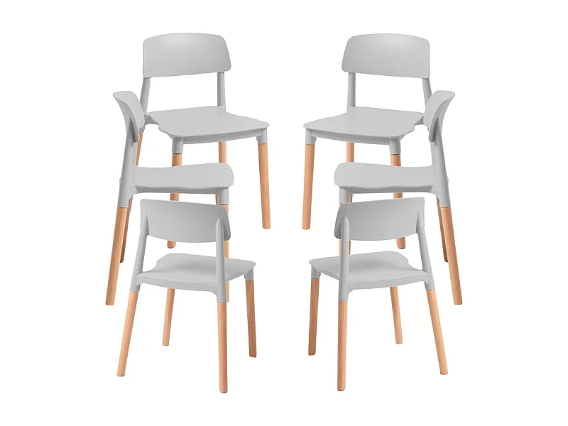 Packs Sillas Comedor - Pack 6 Sillas Estin - Gris claro